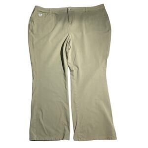 Quacker Factory Olive Green Wide Leg Pants Women 3X — Stretch, Casual, Comfort